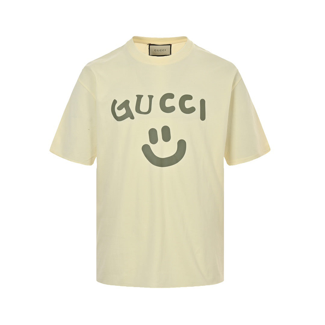 Gucci 22ss smiley face print short sleeves
