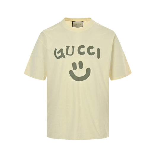 Gucci 22ss smiley face print short sleeves
