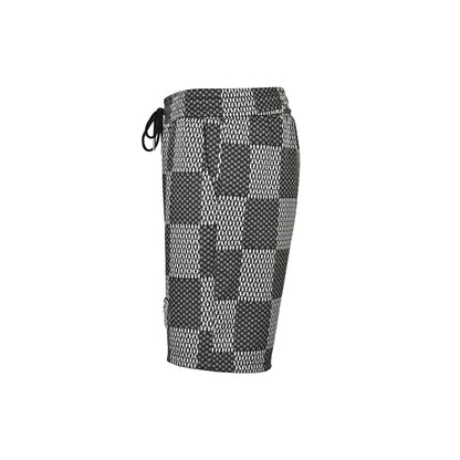 Louis Vuitton rhinestone letter logo checkerboard shorts