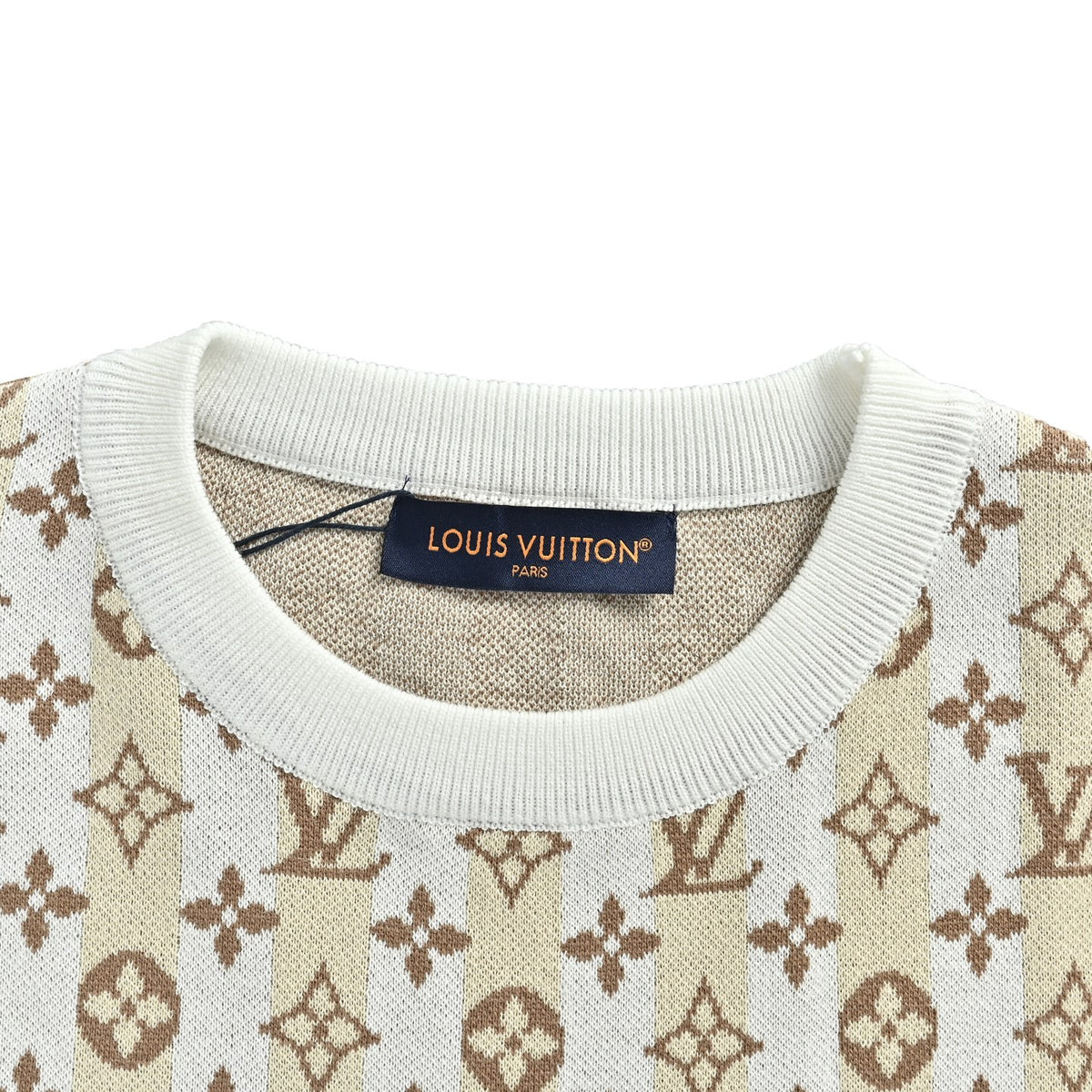 Louis Vuitton 26ss allover old flower jacquard knitted short sleeves