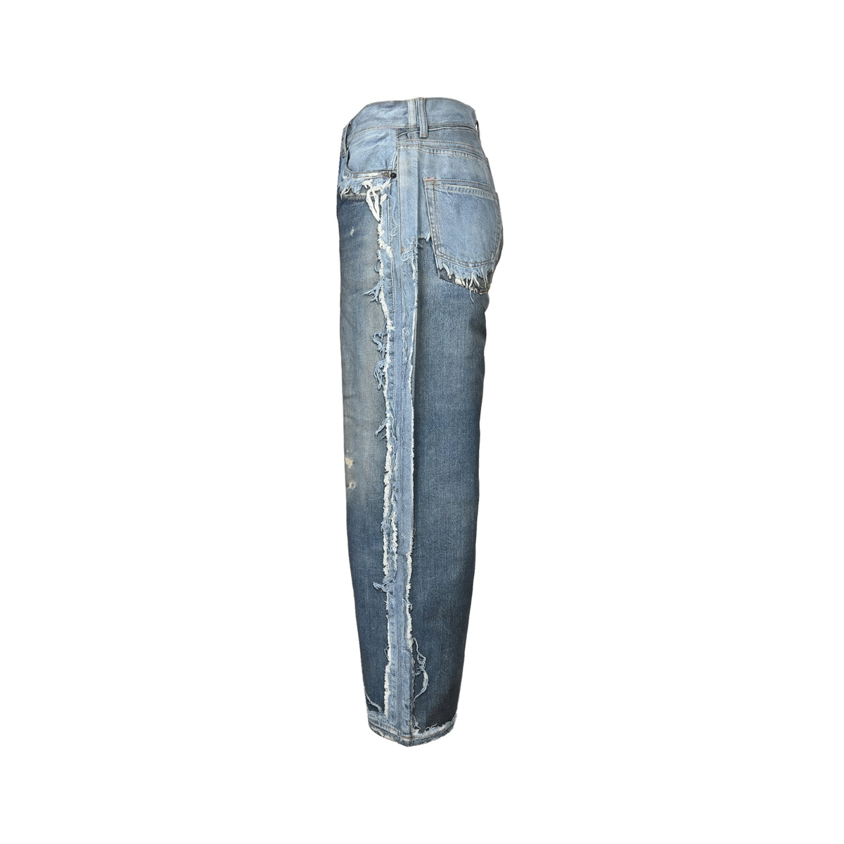 Acne Studios trompe l'oeil print dyed distressed jeans