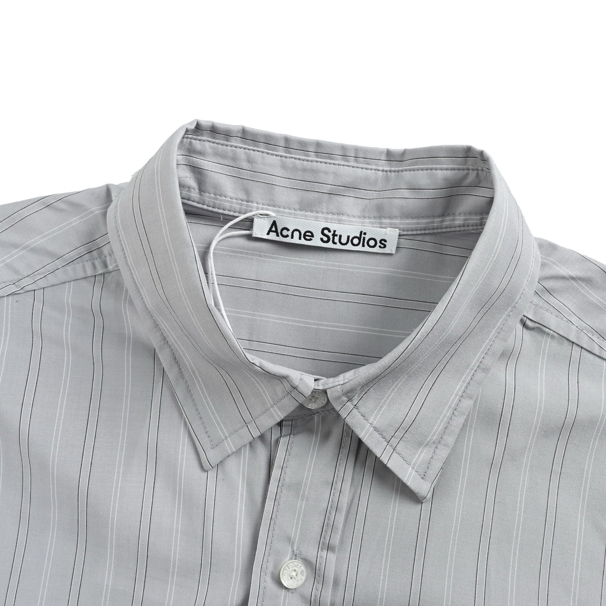 Acne Studios label striped long-sleeved shirt