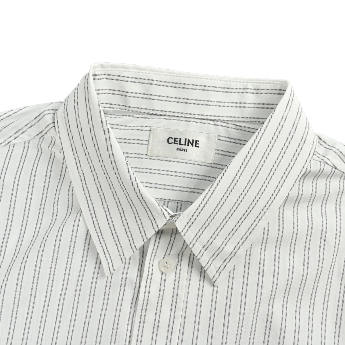 Celine Arc de Triomphe vertical stripe embroidered long-sleeved shirt