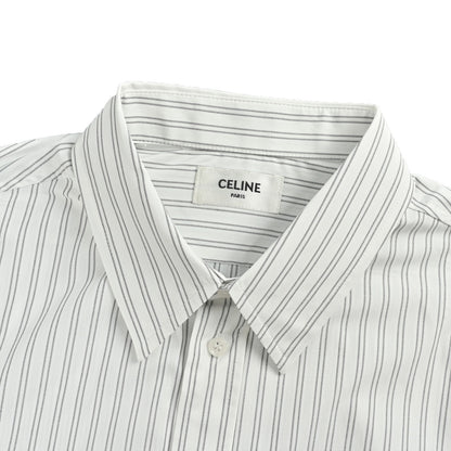 Celine Arc de Triomphe vertical stripe embroidered long-sleeved shirt