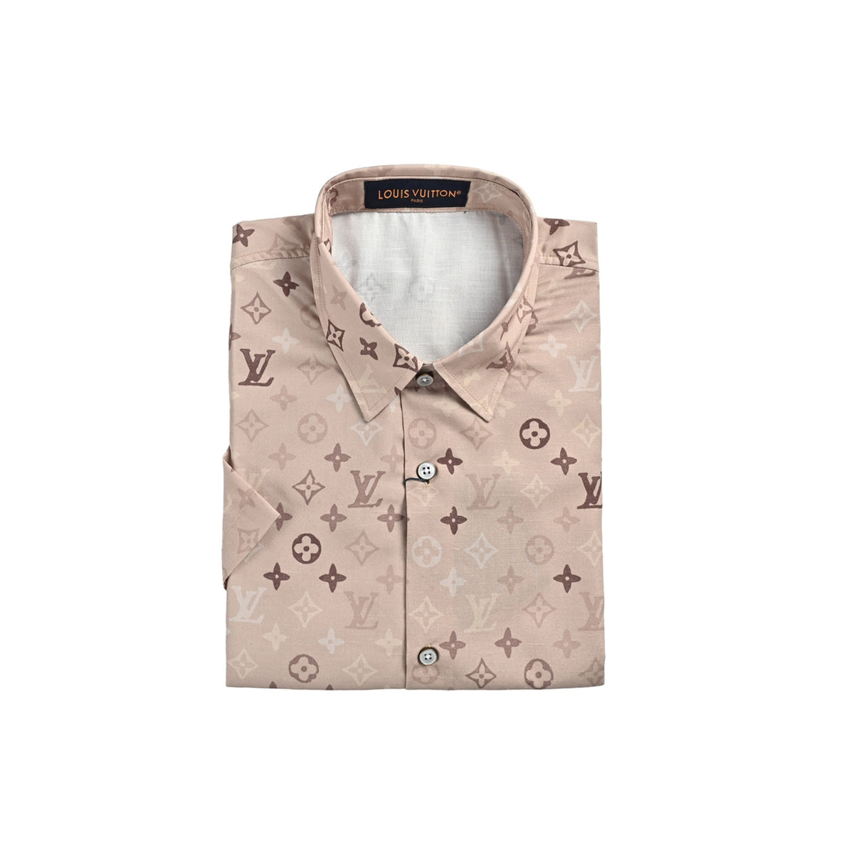 Louis Vuitton Presbyopia khaki all-over print suit short-sleeved shirt