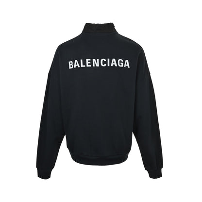 Balenciaga 25Fw fake front and back embroidered two-piece lapel sweatshirt