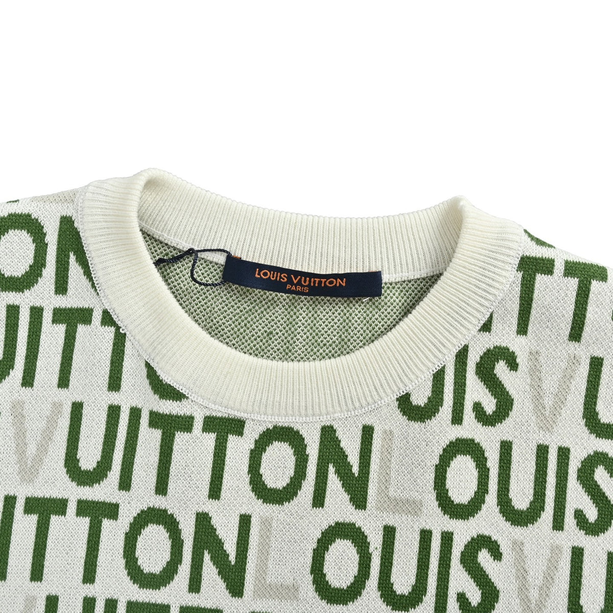 Louis Vuitton 26ss barrage letter jacquard knitted short sleeves