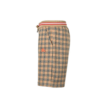 Burberry war horse embroidered plaid shorts