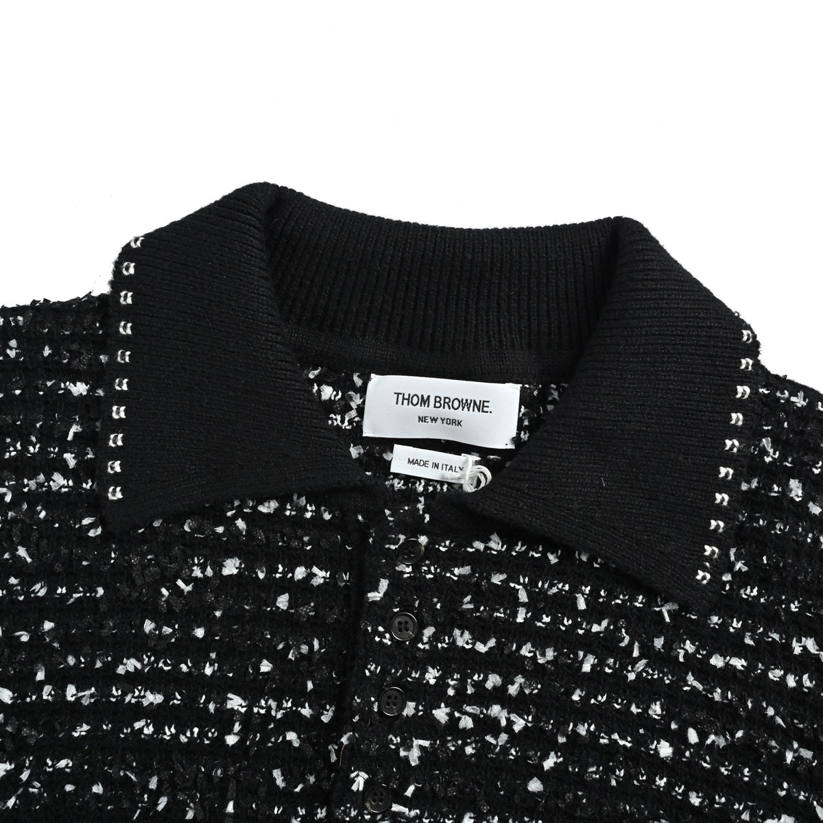 Thom Browne/Thom Brown tweed jacquard Polo short sleeves