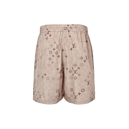 Louis Vuitton presbyopic khaki all-over printed suit shorts