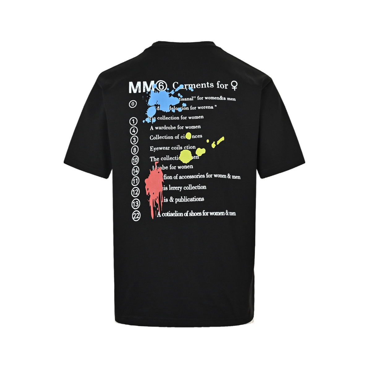 Maison Margiela/Margiela 25ss splash-ink letter printed short sleeves