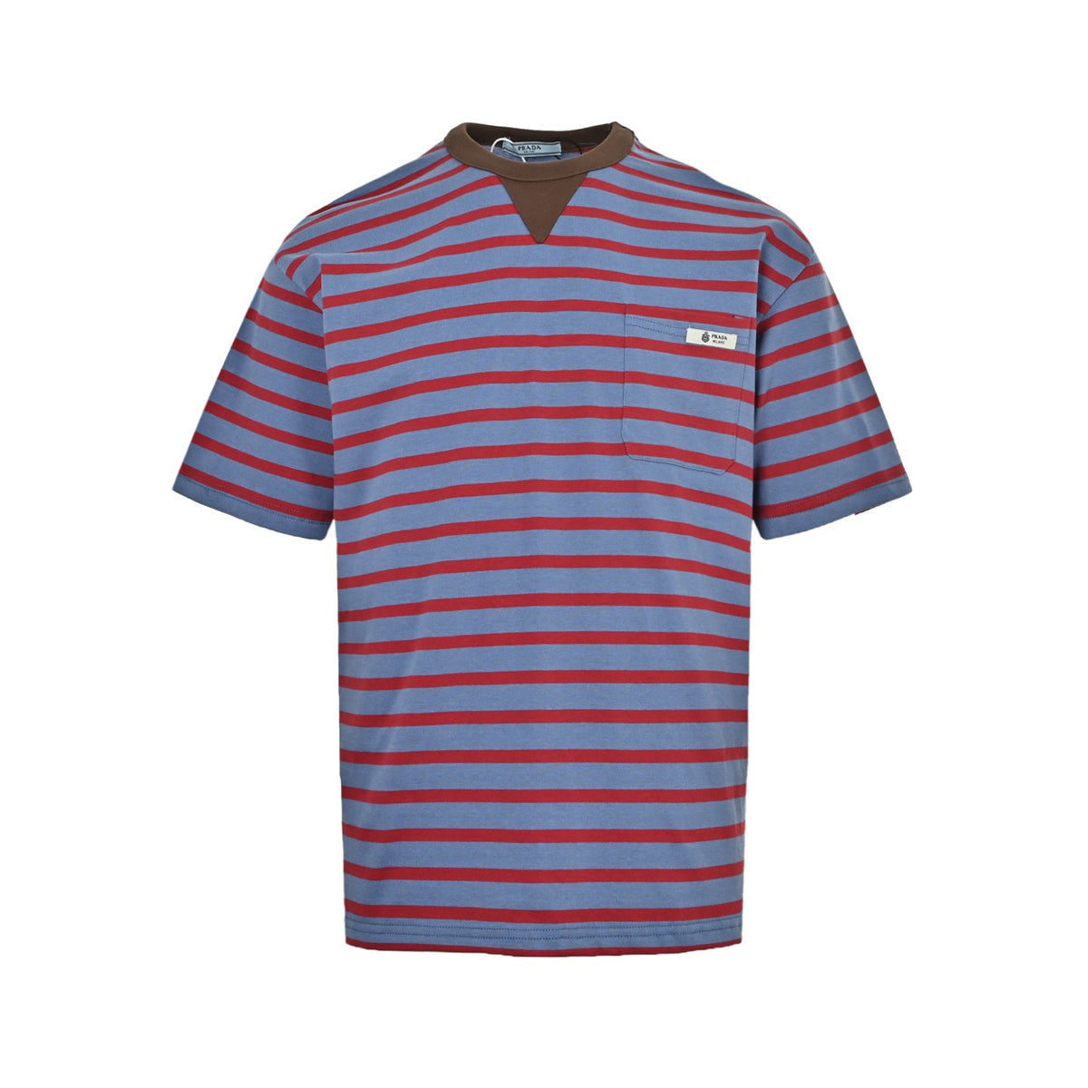 Prada pocket label striped short sleeves