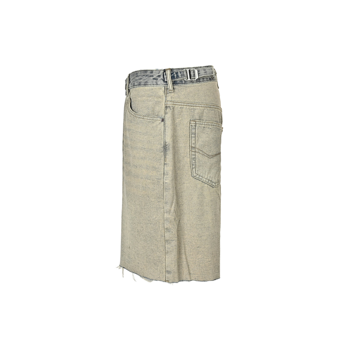 Balenciaga 24ss reverse-worn washed distressed denim shorts