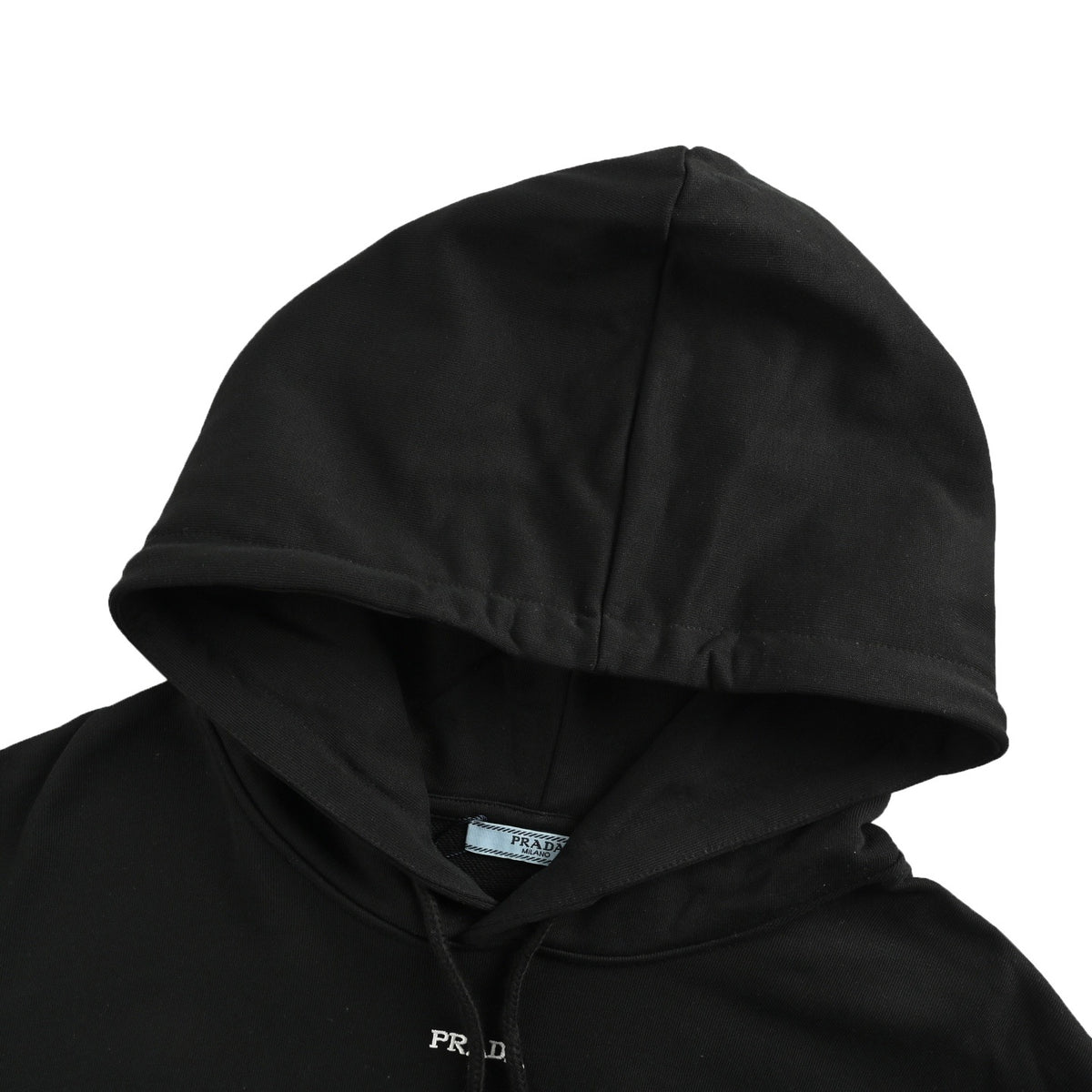 Prada 25Fw hooded sweatshirt with small letters embroidered on the chest