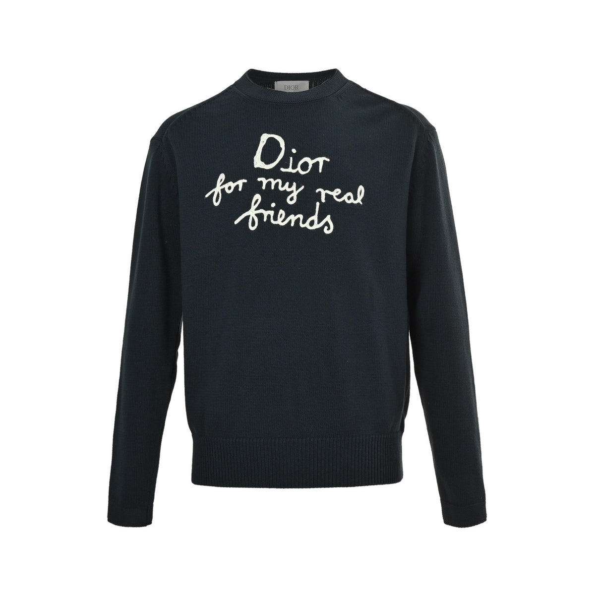 Dior 25Fw letter embroidered crew neck sweater