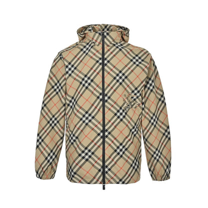 Burberry 25Fw plaid belted hooded jacket