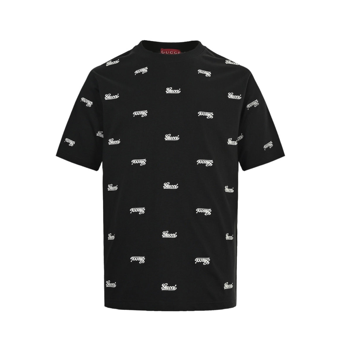 Gucci 24ss all-over embroidered logo short sleeves