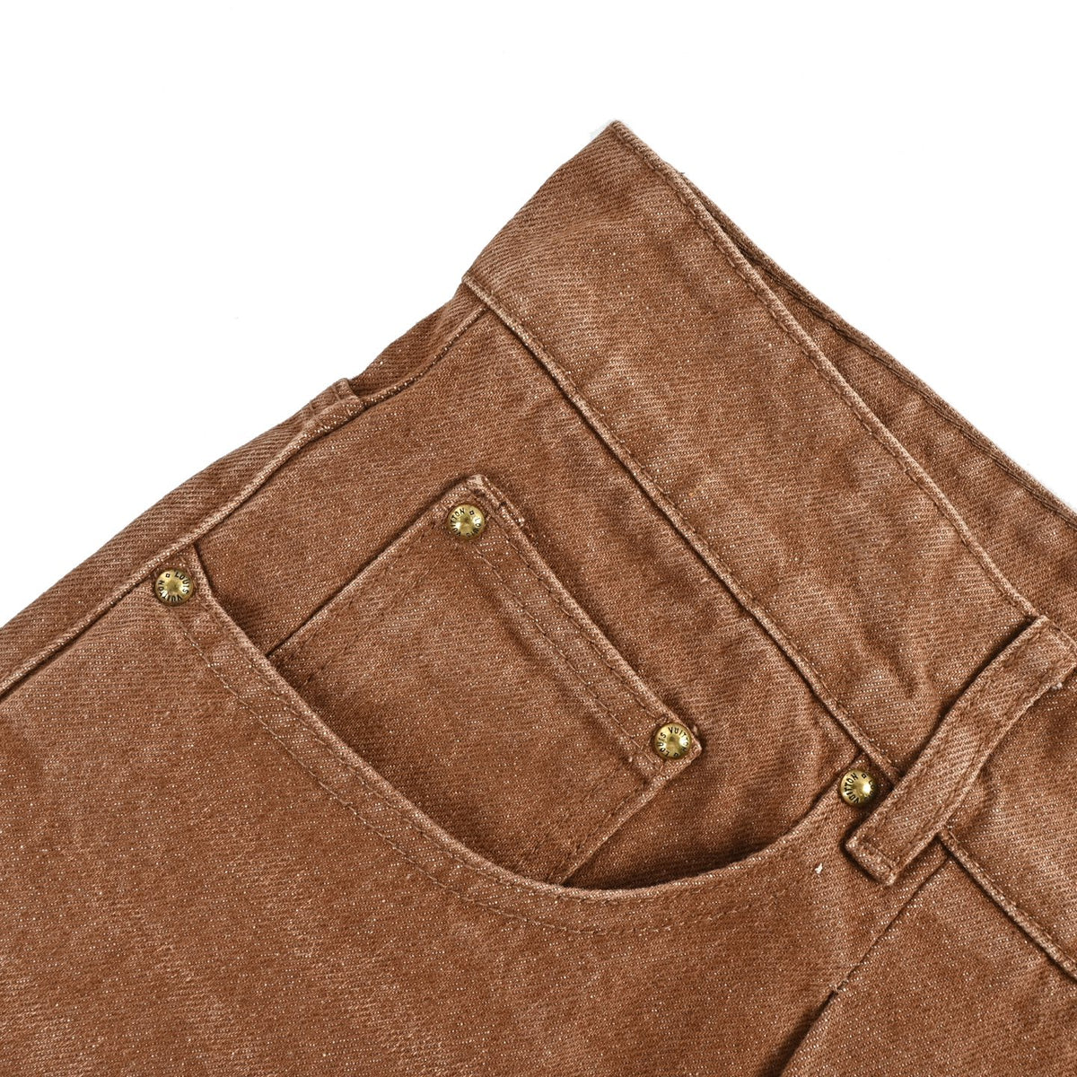 Louis Vuitton washed wide-leg denim shorts with leather label on the back waist