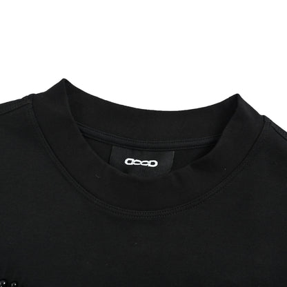 Good Brand dark pattern electroplated porcelain pearl letter embroidered long-sleeved T-shirt