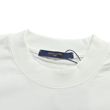 Louis Vuitton 26ss flocked laminated letter logo short sleeves