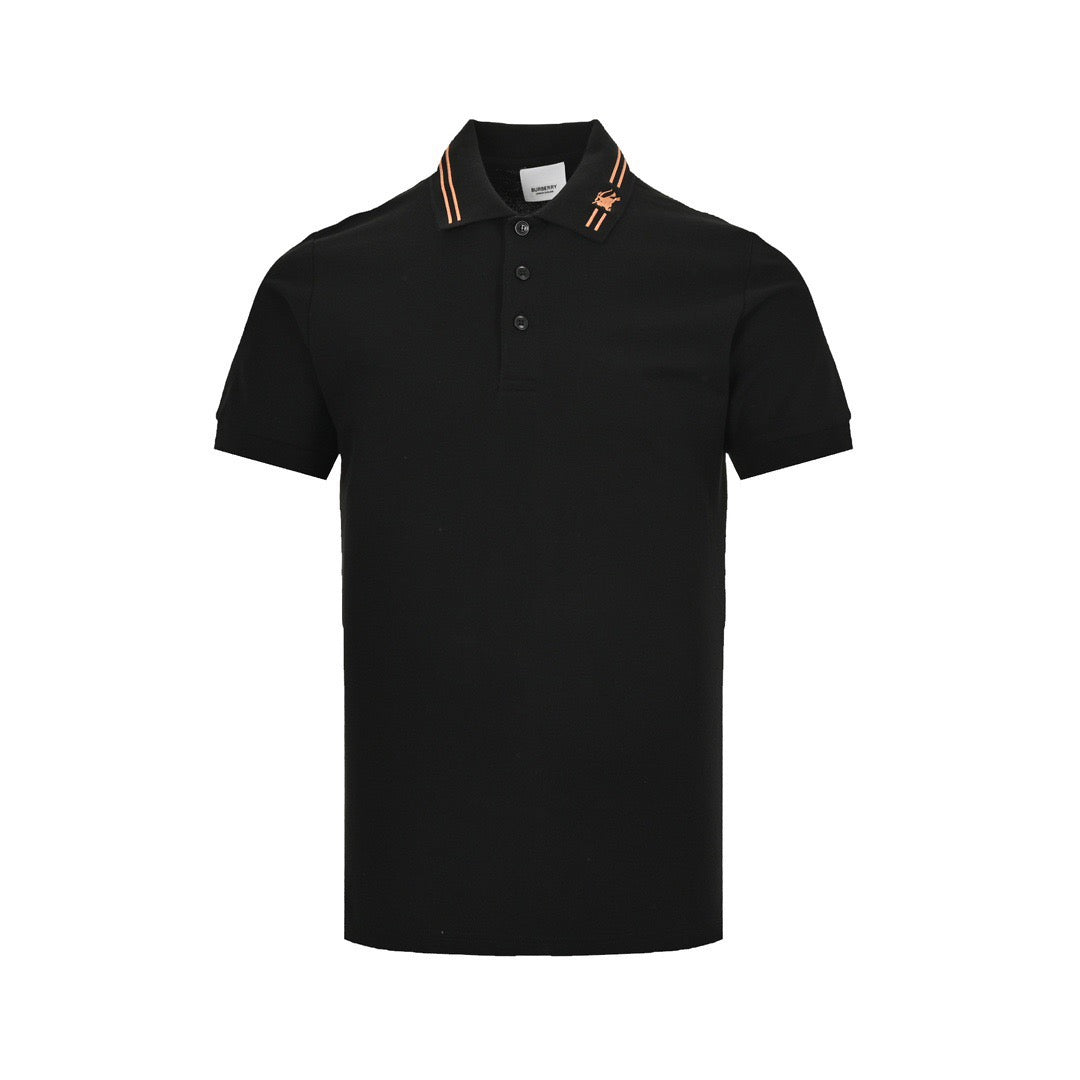 Burberry neckline war horse embroidered Polo short sleeves