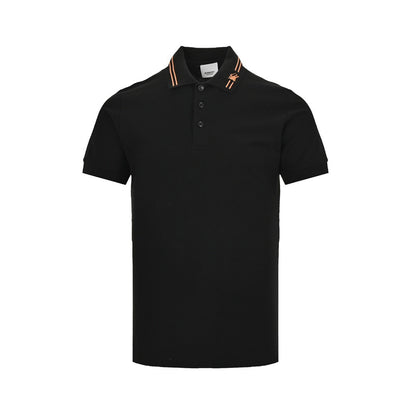 Burberry neckline war horse embroidered Polo short sleeves