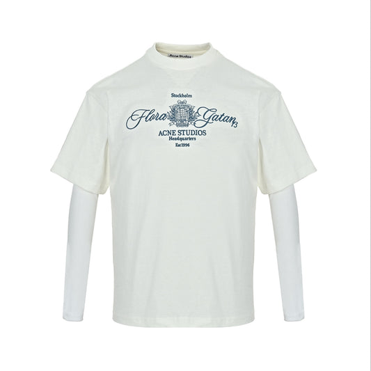 Acne Studios floral letter embroidery fake two-piece long sleeves