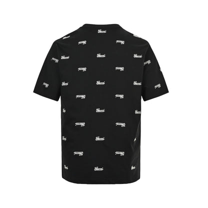 Gucci 24ss all-over embroidered logo short sleeves