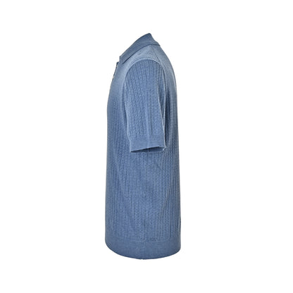 Loro Piana LP vertical striped knitted Polo short sleeves
