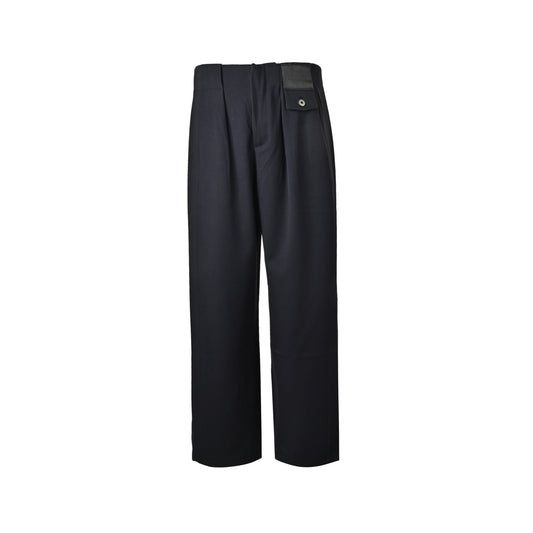 Loewe/Luo Yiwei 26ss leather brand pocket casual trousers