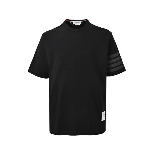 Thom Browne/Thom Brown classic yarn-dyed four-bar short sleeves