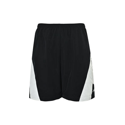 Acne Studios black and white patchwork embroidered shorts
