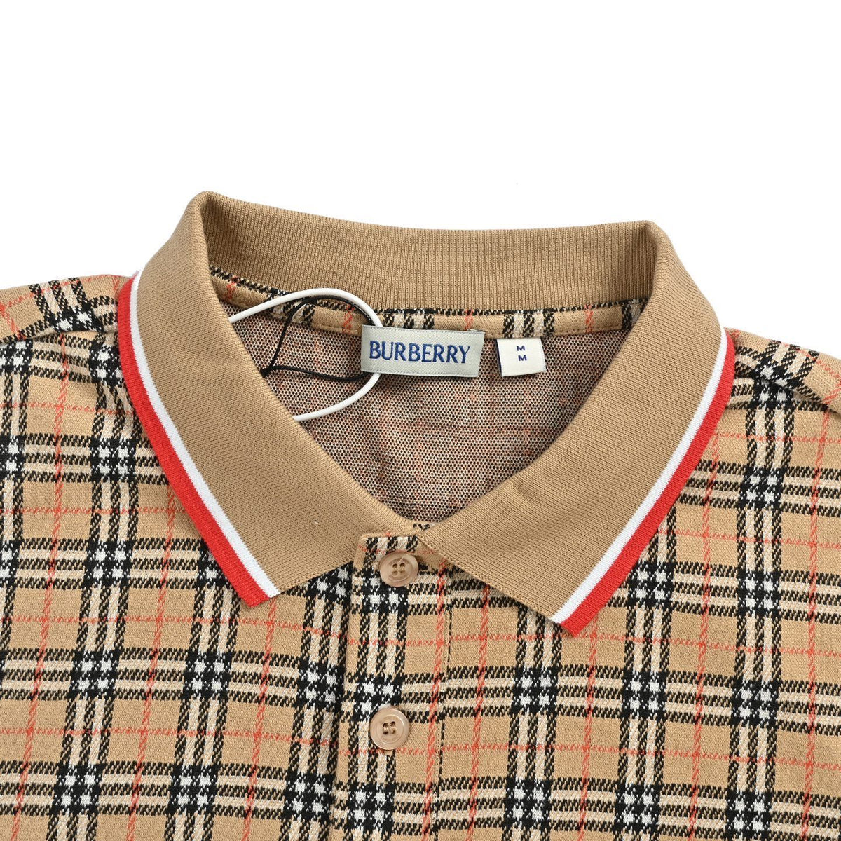 Burberry war horse embroidered plaid Polo short sleeves