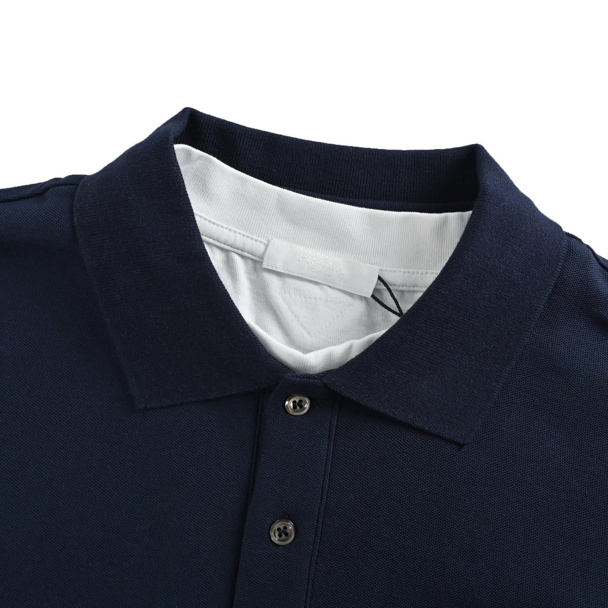Prada fake two-piece Polo long sleeves with patchwork fabric label