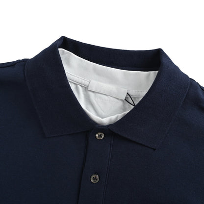 Prada fake two-piece Polo long sleeves with patchwork fabric label
