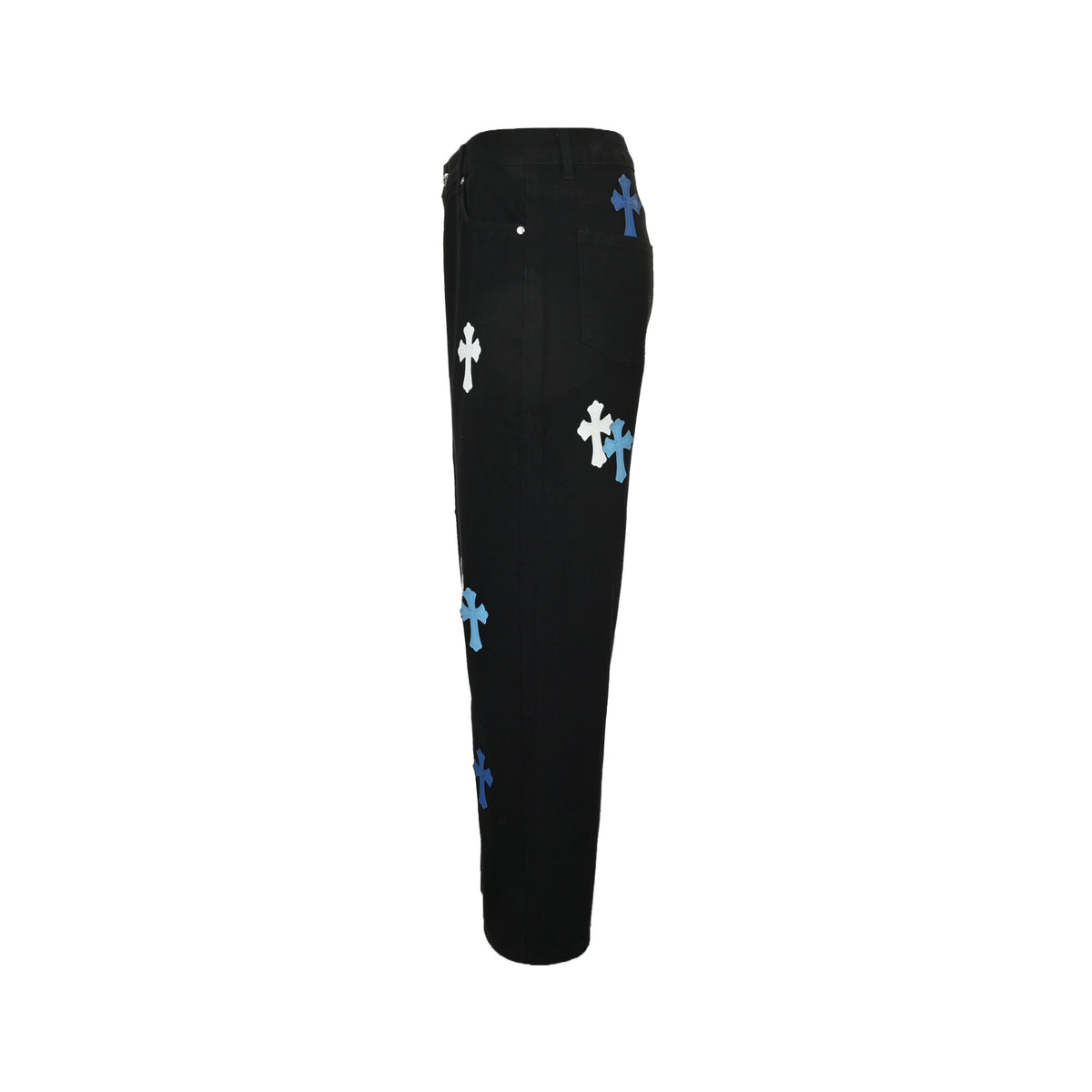 Chrome Hearts/Chrome Heart cross patch embroidered washed jeans