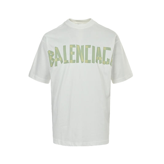 Balenciaga masking tape printed short sleeves