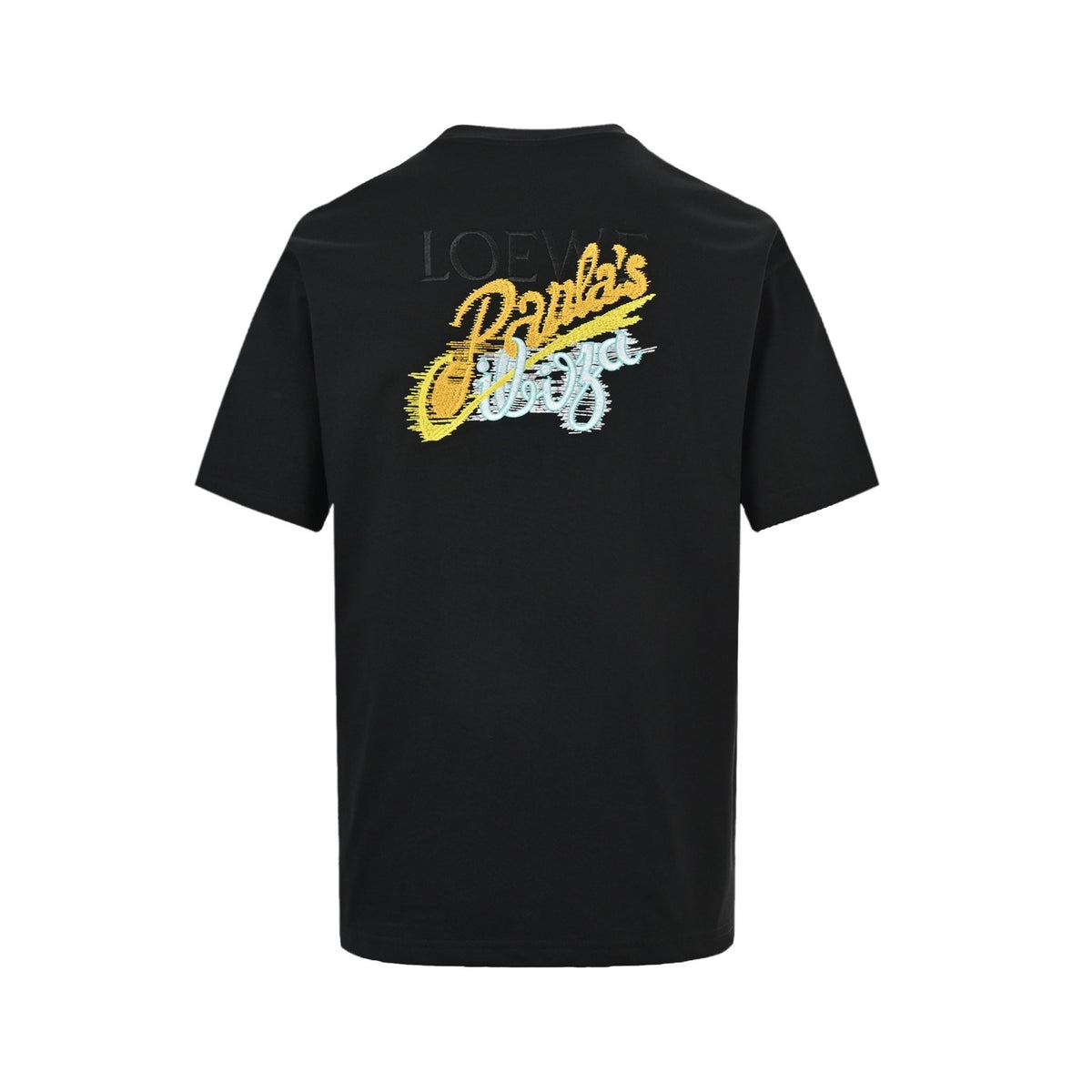 Loewe/Luo Yiwei 26ss contrasting color embroidered letter logo short sleeves