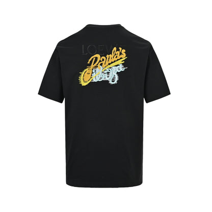 Loewe/Luo Yiwei 26ss contrasting color embroidered letter logo short sleeves