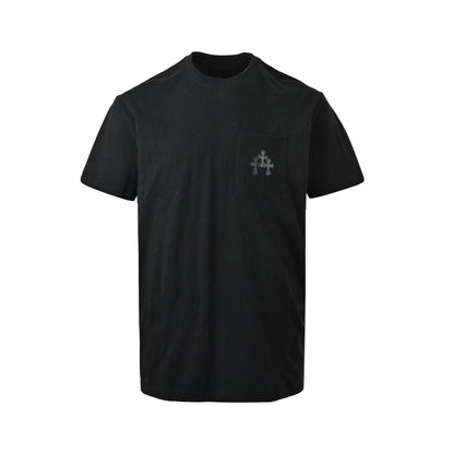 CHROME HEARTS/Chrome Heart Pocket Cross Leather Label Short Sleeves