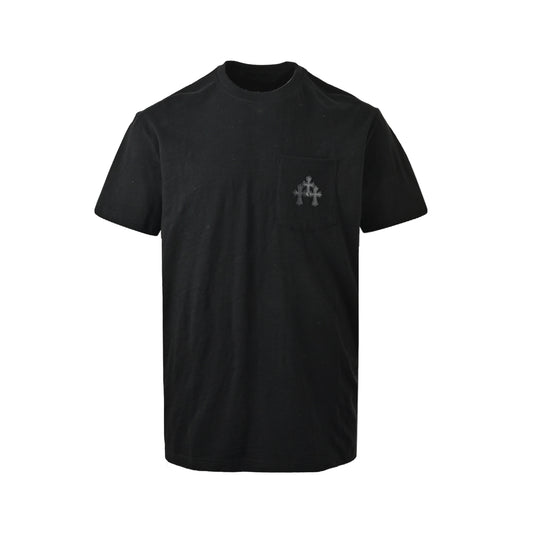 CHROME HEARTS/Chrome Heart Pocket Cross Leather Label Short Sleeves