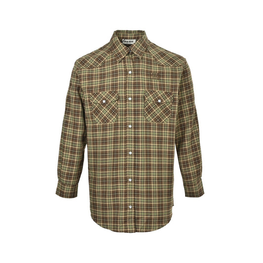 Miu Miu green plaid single-breasted long-sleeved shirt