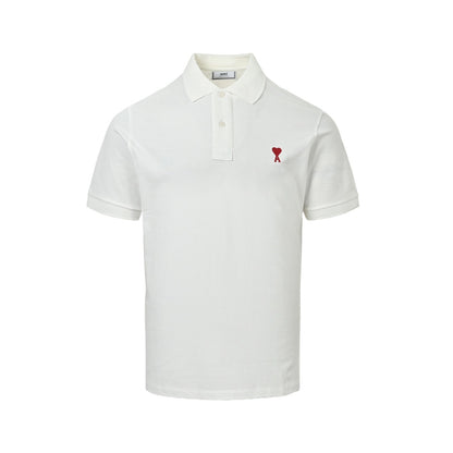 Ami Paris Classic Love Embroidered Polo Short Sleeve