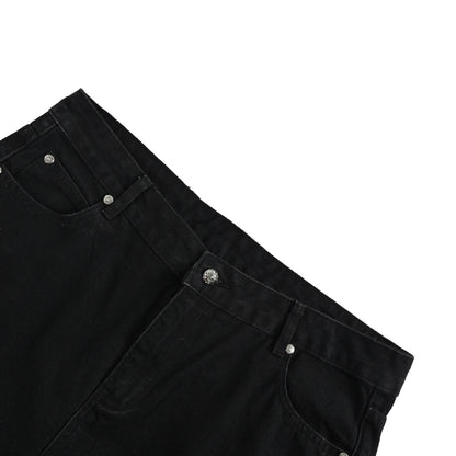 Chrome Hearts/Chrome Heart cross patch embroidered washed jeans