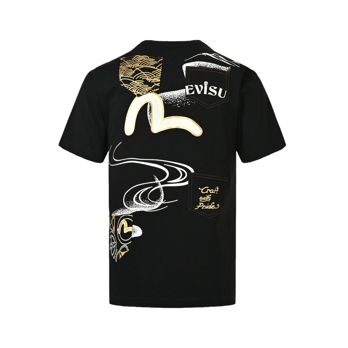 Evisu/福神 Multi-pockets and multi-print printed short sleeves