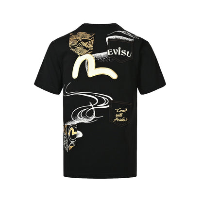 Evisu/福神 Multi-pockets and multi-print printed short sleeves