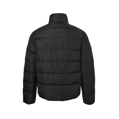 Prada pocket triangle logo quilted stand collar down jacket