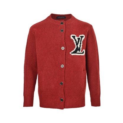 Louis Vuitton 25Fw jacquard large logo cardigan sweater