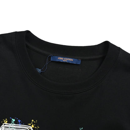 Louis Vuitton graffiti large logo printed short sleeves