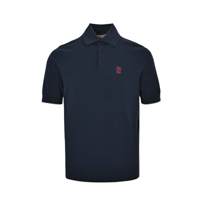 BRUNELLO CUCINELLI BC 26ss Solid Color Embroidered Logo Polo Short Sleeve